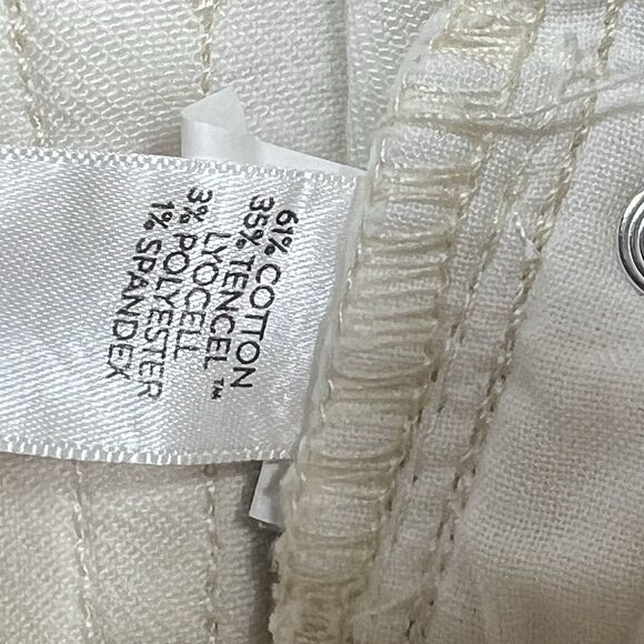 J. Jill Denim Jeans Womens Size 10 Cream High-Rise Full-Leg Crop Pants Pockets - Picture 13 of 14
